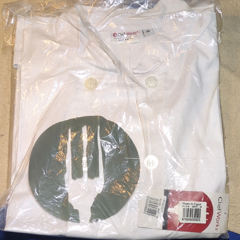 Chef Works White Men's Casual Button Down Shirt NOW ONLY $25